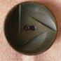 Large Plastic  Button Gray 2-hole Concave Vintage Carved