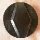 Large Plastic Button Geometric Black Art Deco Metal Shank