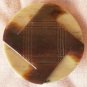 Large Plastic Button Brown Beige Art Deco Pinwheel Metal Shank