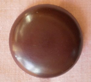 Large Plastic Button Brown Self Shank Plain Vintage Round 3.7cm