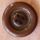Large Plastic Button Brown 4-hole 35mm Wide Border Butterscotch