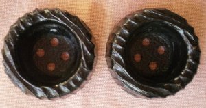 Large Plastic Button Black 4-hole Tires 31mm 12mm thick Lot 2