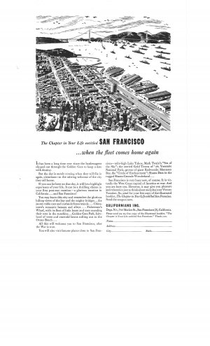 San Francisco When Fleet Comes Home Vintage Ad 1944