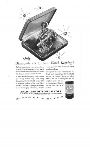 Macmillan Petroleum Corp Ring Free Motor Oil Vintage Ad 1944