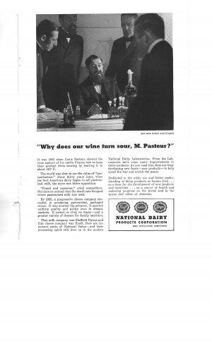 National Dairy Products Corp Pasteur Wine Turn Sour War Bonds Vintage Ad 1944