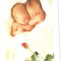 Anne Geddes Postcard 1995 605-043 Baby Sleeping Rose 4x6