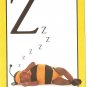 Anne Geddes Postcard 1995 605-079 Z is for zzzz Bumblebee Sleeping Baby 4x6