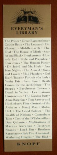 Bookmark Knopf Everyman's Library List of Authors Classics