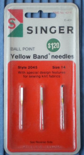 Singer Ball Point Yellow Band Needles 2045 SIMS 4316 C-431 Sz14