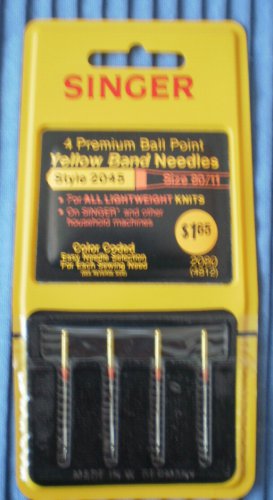 Singer Premium Ball Point Yellow Band Needles 2045 80/11 2080 4812 NOS