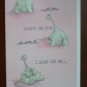 Birthday Card Vintage Roger Alan Ltd England Dinosaur Roses are Red