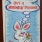 Birthday Card Vintage Amberley Greeting 1984 Bunny Rabbit Buy a Present