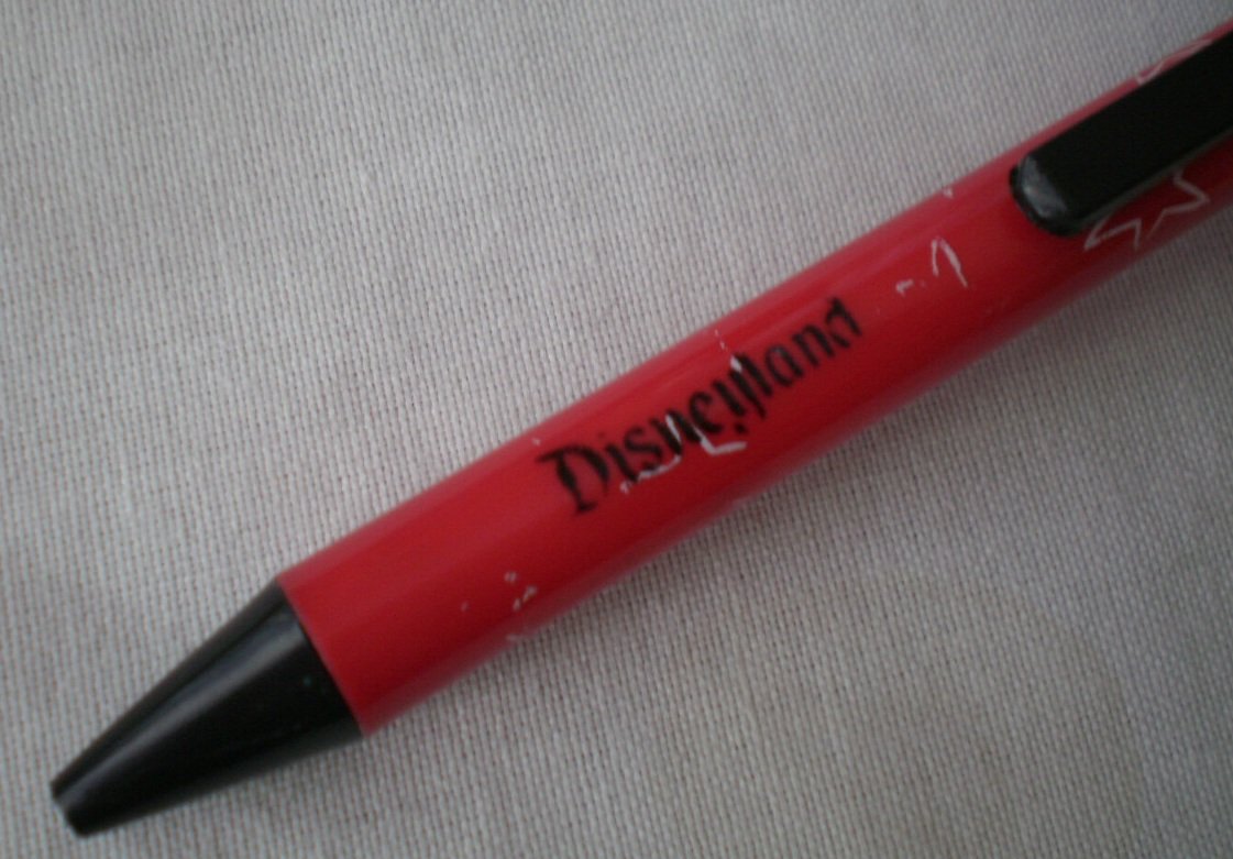 Mickey Mouse Pen Light Up Disneyland Red Black Vintage
