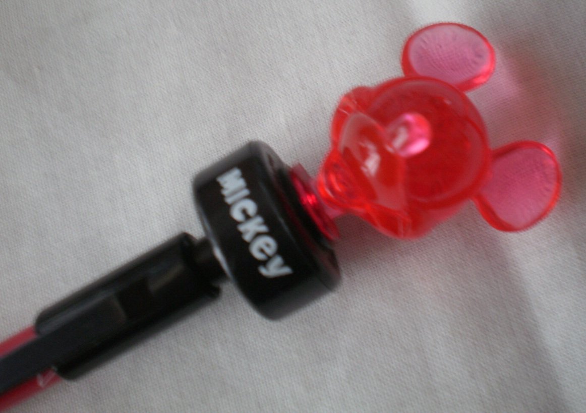 Mickey Mouse Pen Light Up Disneyland Red Black Vintage