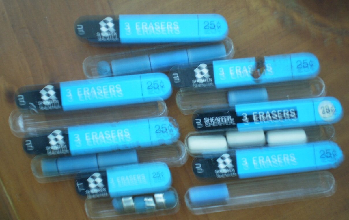 Lot Erasers Empty Box Vintage Cross Scripto Parker Sheaffer for