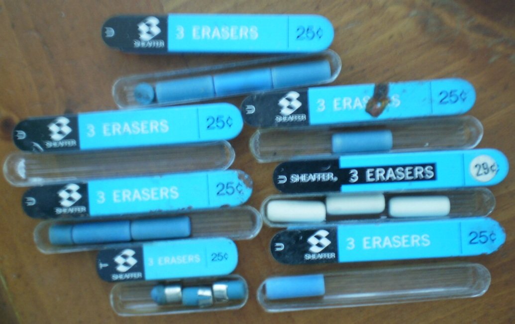 Lot Erasers Empty Box Vintage Cross Scripto Parker Sheaffer for