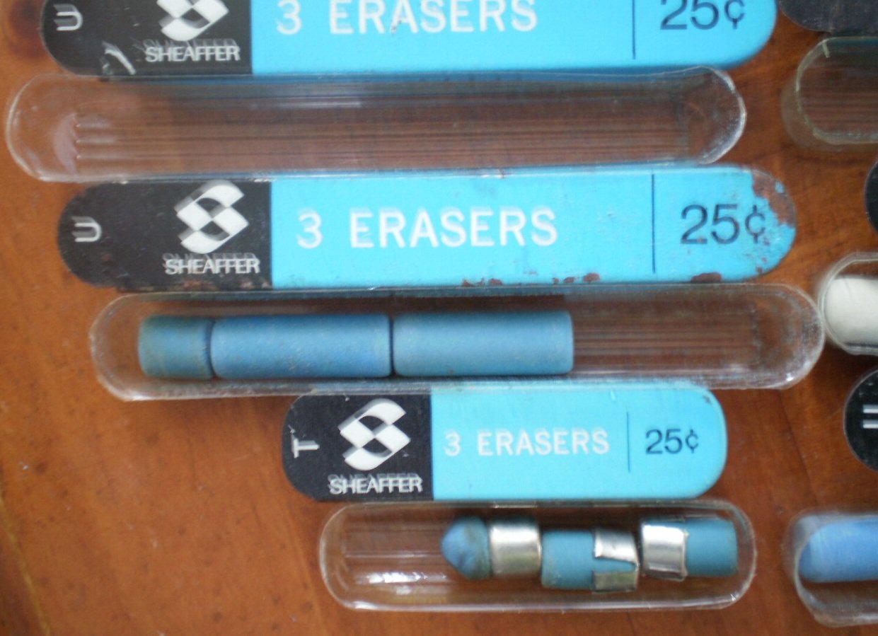 Lot Erasers Empty Box Vintage Cross Scripto Parker Sheaffer for