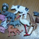Lot Plastic Animals Vintage Flamingo Cow Sheep Turkey Pig Chicken
