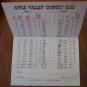 Vintage Golf Scorecard Apple Valley Country Club Bob Paluzzi 1958 Score Card