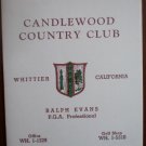 Vintage Golf Scorecard Candlewood Country Club Whittier CA score card