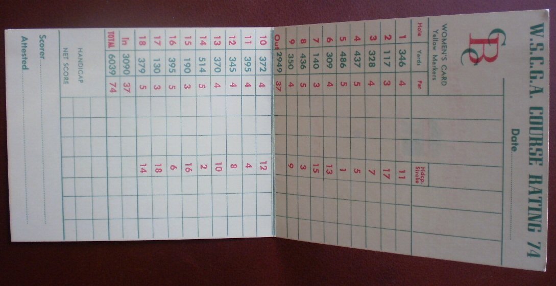 Vintage Golf Scorecard Brentwood Country Club Women's Los Angeles CA