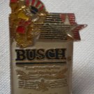 Busch Beer Can Olympic Mascot Vintage Enamel Pin Goldtone Metal