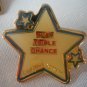 California Lottery Play Triple Chance Pin Enamel Star Goldtone Metal State
