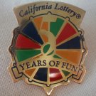 California Lottery 5 Years of Fun Pin Enamel Goldtone Metal State