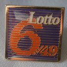 California Lottery Lotto 6/49 Pin Enamel Goldtone Metal State