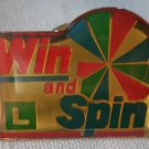 California Lottery Win and Spin Pin Enamel Goldtone Metal State
