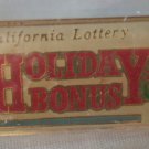California Lottery Holiday Bonus  Pin Enamel Goldtone Metal State