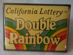 California Lottery Double Rainbow Pin Enamel Goldtone Metal State