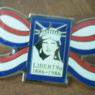 Statue of Liberty Pin Ribbon Enamel Goldtone Metal 1986