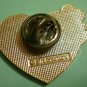 Hearts Valentine Pin Enamel Goldtone Metal gift creations vintage