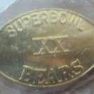 Super Bowl XX Bears Pin Goldtone Metal Football 1986 Vintage 20