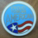 Proud to be an American Pin US Flag Pinnacle Designs Enamel Goldtone Metal