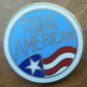 Proud to be an American Pin US Flag Pinnacle Designs Enamel Goldtone Metal