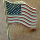 American Flag Pin Vintage Enamel Goldtone Metal