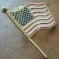 American Flag Pin Vintage Enamel Goldtone Metal