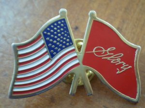 American Flag Red Glory 1989 Tristar Pictures Pin Vintage Enamel Goldtone Metal