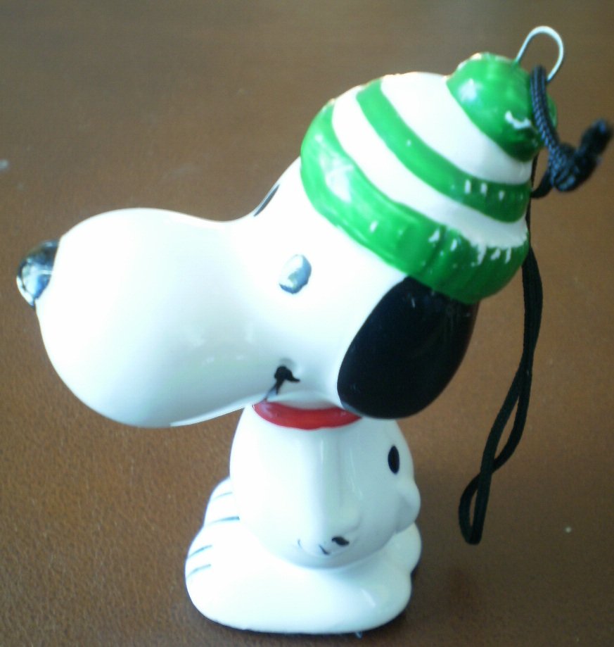 Snoopy with Skis Ornament Ceramic Vintage 1965 Christmas Skiing Peanuts ...