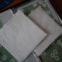 Vintage Luncheon Napkins and Coasters Green White Floral Embossed Germany In Box