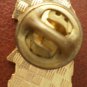 Vintage Pin Red House Brownstone Enamel Goldtone Metal