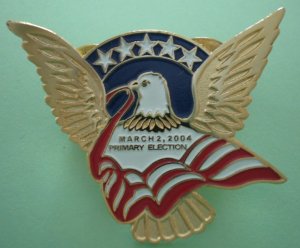 Primary Election Pin 2004 Eagle Imagine Pins Goldtone