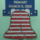 Primary Election Pin 2002 Liberty Bell Dan Johnson Silvertone Metal
