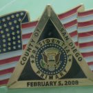 Presidential Primary Election Pin 2008 County of San Diego Enamel Goldtone Metal