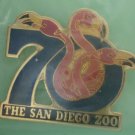 San Diego Zoo 70th year Flamingo Enamel Goldtone Metal