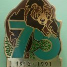 San Diego Zoo 75th year Bear Enamel Goldtone Metal