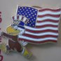 Flag Pin Sam Olympic Eagle 1984 Cloissone Goldtone Metal