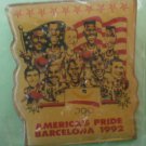 America's Pride Olympics Pin Barcelona 92 Basketball Enamel Goldtone Metal